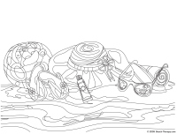Beach Coloring Page Hard