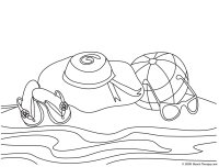 Beach Coloring Page Easy