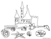 Sand Castle Coloring Page Hard