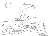 Dolphins Coloring Page Easy