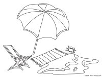 Beach Towel Coloring Page Easy